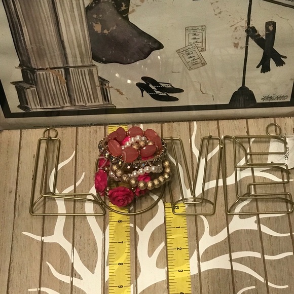 5Pcs Fashion Stretch Bracelet Set Pink - Picture 3 of 12